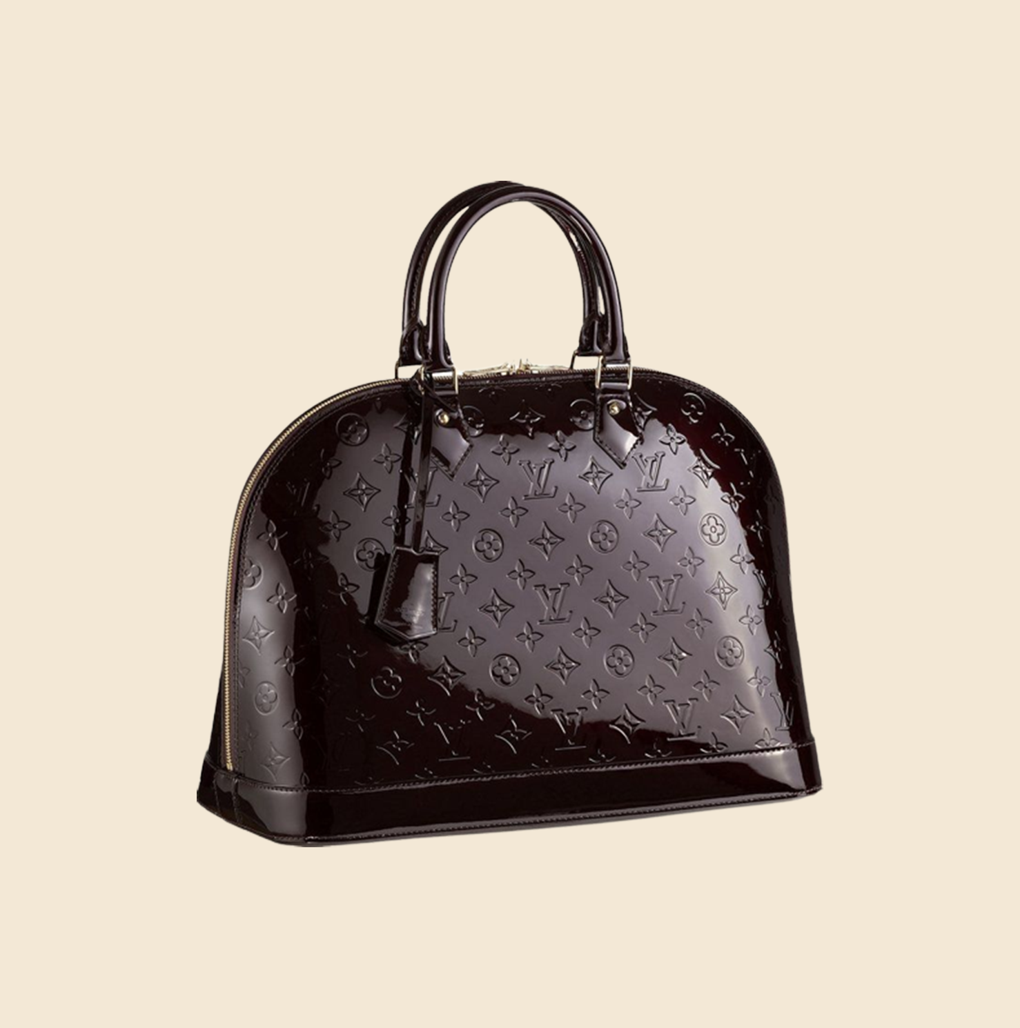 LOUIS VUITTON AMARANTE MONOGRAM VERNIS ALMA GM BAG – RDB