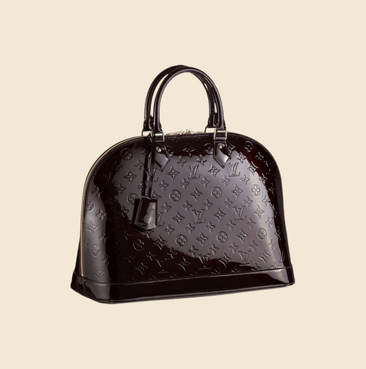 LOUIS VUITTON AMARANTE MONOGRAM VERNIS ALMA GM BAG