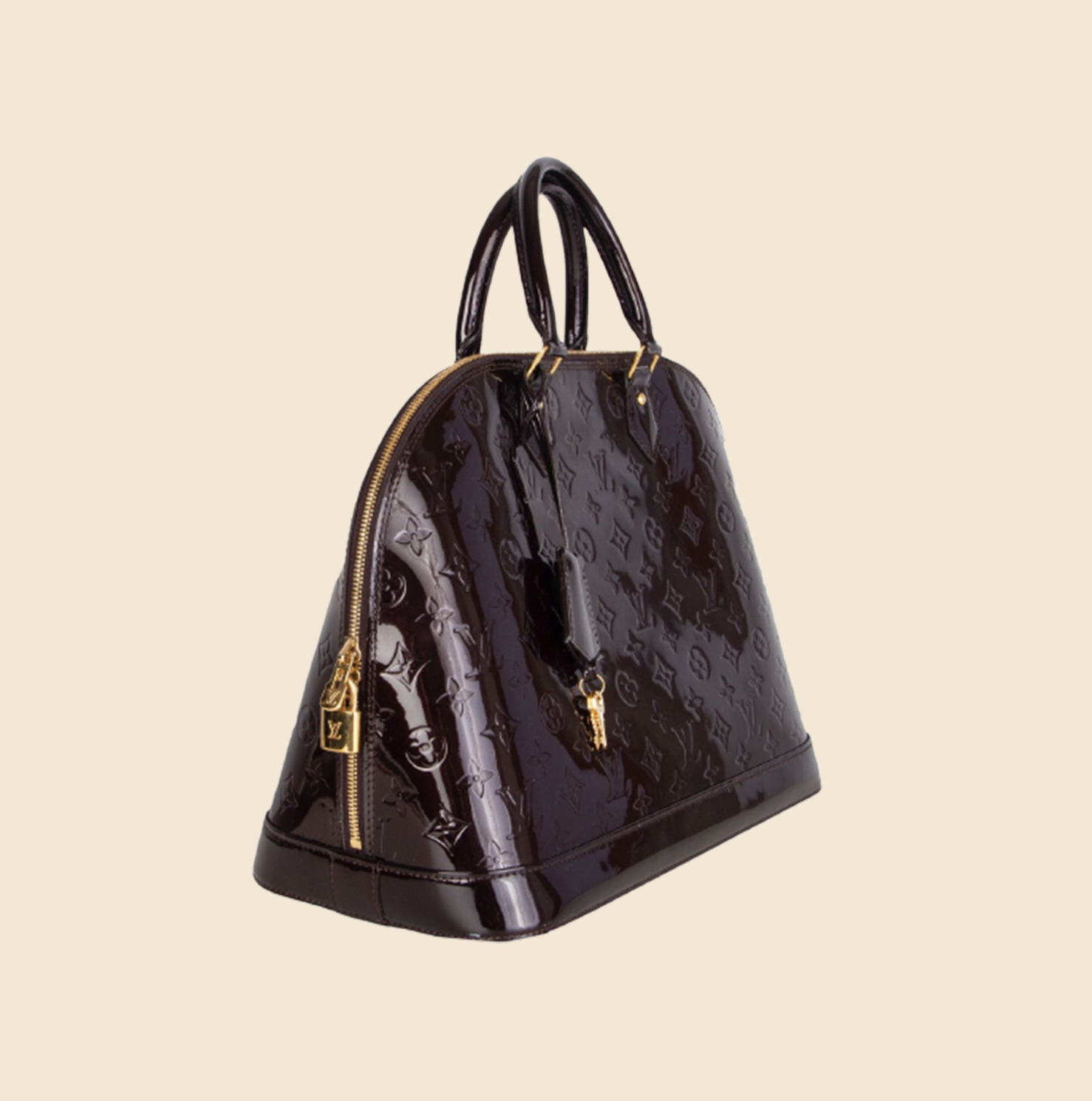 Louis Vuitton Alma PM Amarante Vernis Patent Leather Bag.
