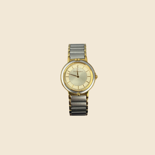 YVES SAINT LAURENT GOLD & SILVER WATCH