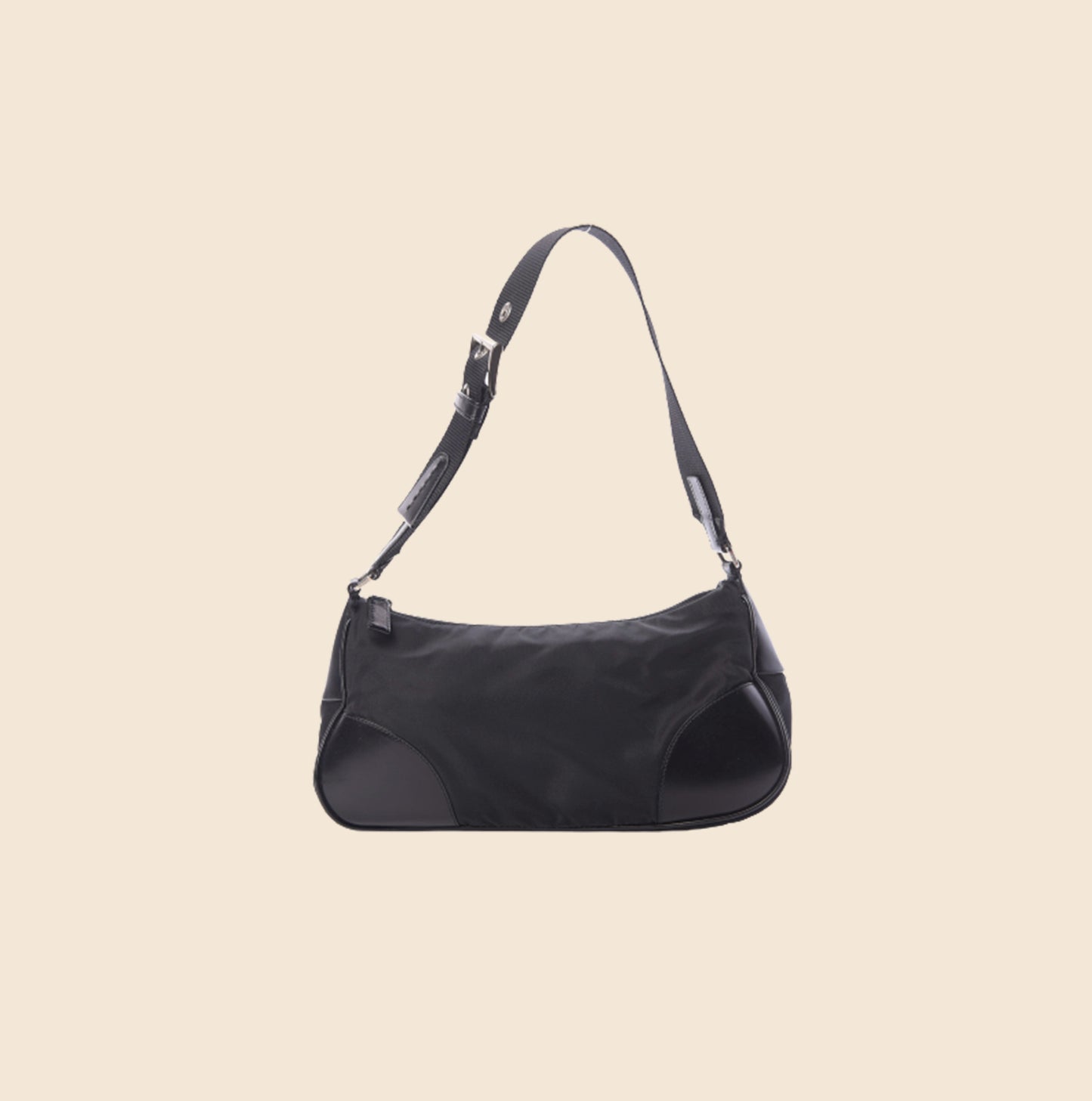 Prada 2000s Black Small Nylon Shoulder Bag · INTO