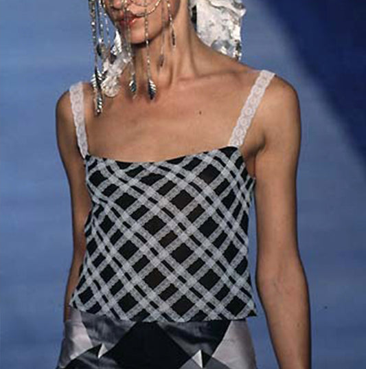 RIFAT OZBEK 1998 LACE STRAP TOP