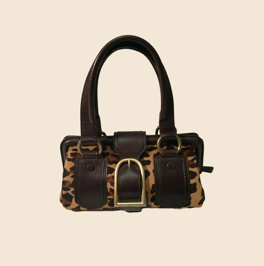 CÉLINE LEOPARD PRINT PONY HAIR ELLA BAG