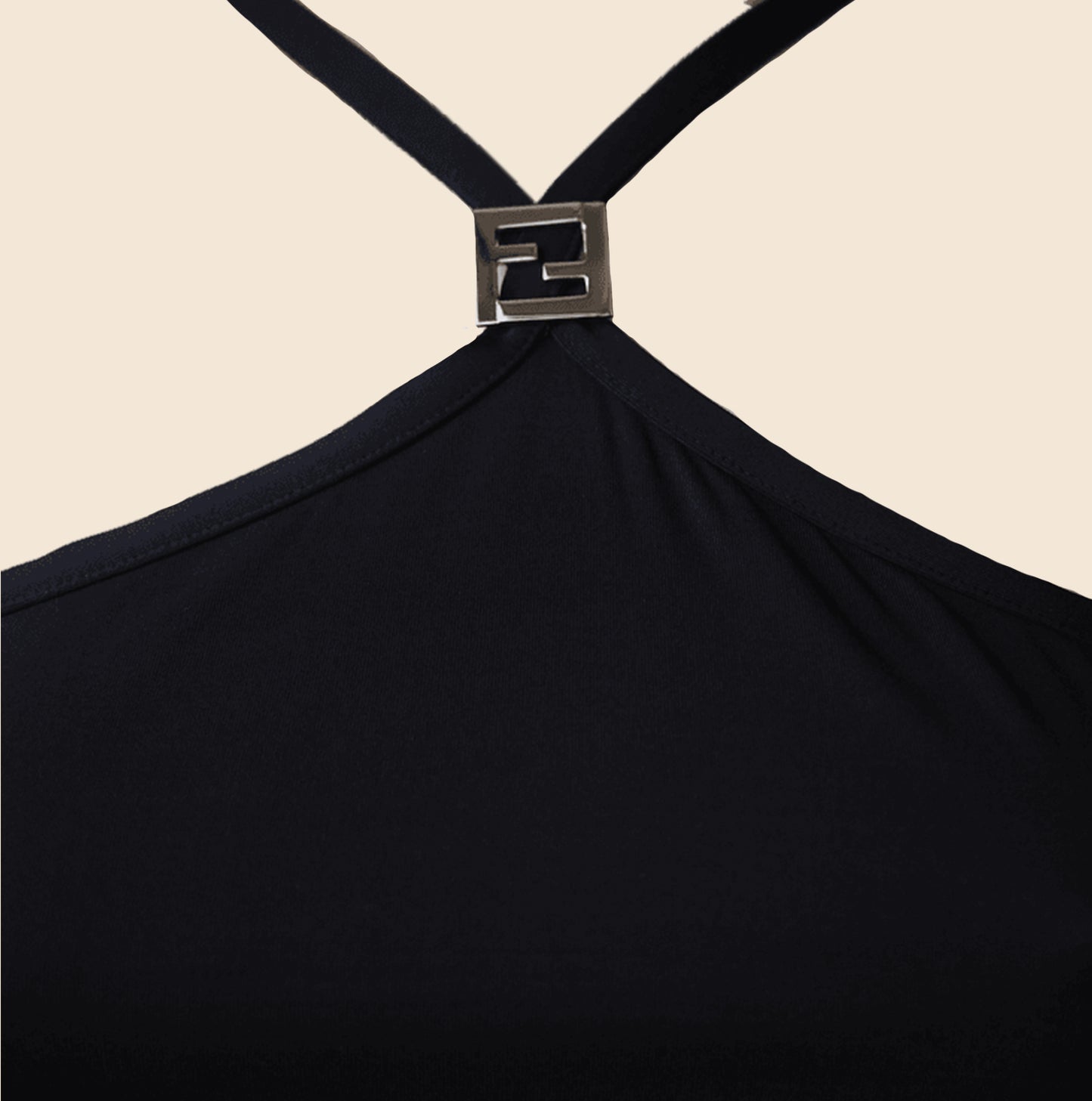 FENDI BY KARL LAGERFELD BLACK LYCRA MAXI DRESS