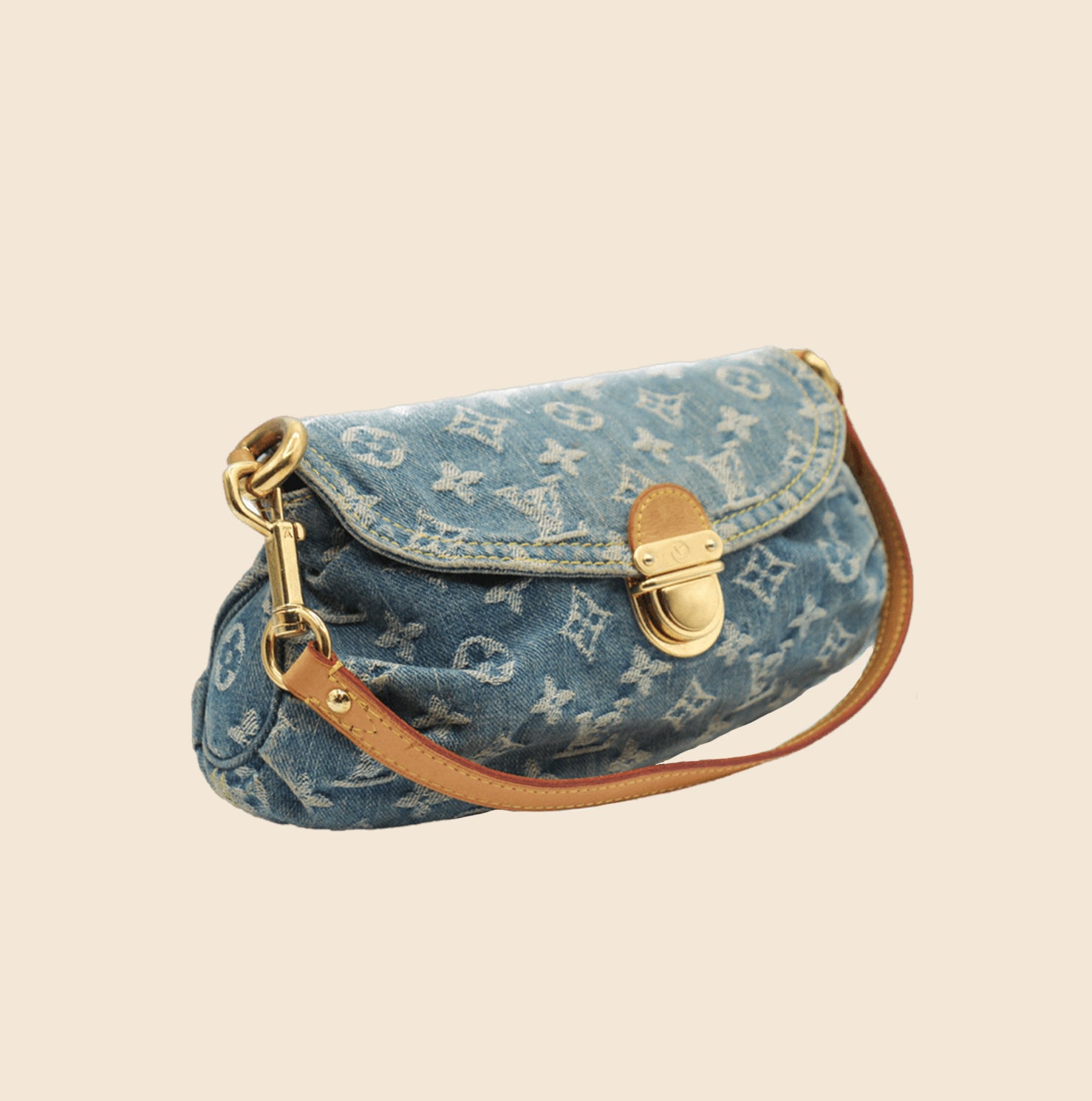 Louis Vuitton, Bags, Euc Louis Vuitton Blue Stonewashed Denim Monogram  Denim Pleaty Bag